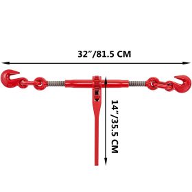 9215LBS 3/8' – 1/2' Ratchet Binders 9,215 LBS Secure Working Load, G70 Hooks And Adjustable Length, For Grade 70-80 Chains, Tie Down, Hauling, To