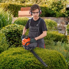 23.2-inch 26CC 2 Cycle Gas Hedge Trimmer, Gas Powered Handheld Hedge Trimmer With Dual Sided Dual Action Blade, 180° Adjustable Trimmer Head, Sui