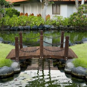 Wooden Garden Bridge Arc Footbridge ( Amazon Shipping)（Prohibited by WalMart）