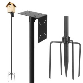 78.7in Bird House Pole Kit Height Adjustable Bird Feeder Pole Mount Kit Heavy Duty Bird House Pole Set with 5 Prongs Base for Bird House Bird Fee