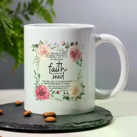 "THIS MAMA PRAYS" Funny Jesus Ceramic Coffee Mug - 11oz Milk Cup Water Mugs With Sayings And Butterfly Motif,