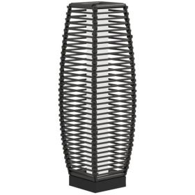 Gray Waterproof Outdoor Floor Lamp with Auto On/Off LED Lights