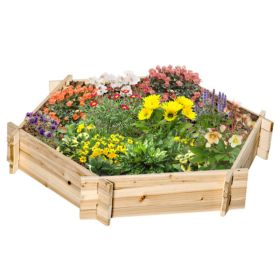 39" x 36" Screwless Hexagon Raised Garden Bed – DIY Herb Planter Box for Outdoor Gardening
