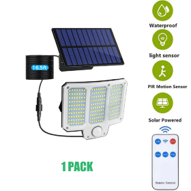 2pcs Solar Light Outdoor, 210LED Super Bright Motion Sensor Solar Strong Power LED Garden Wall Lamp (Option: 1pack)