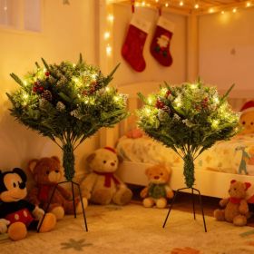 Realistic Artificial Christmas Tree with 8 LED Lighting Modes, Auto Timer, IP44 Waterproof, Battery Operated Indoor Outdoor Holiday Decor (Option: AS PIC)