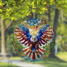3D American Flag Wind Spinner - Patriotic Eagle Spinner (Option: Gardening decoration)