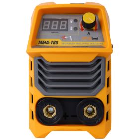 110 220V MMA Welder, 180A Stick Welding Machine IGBT Inverter Digital Display LCD Hot Start Welder With Electrode Holder, Work Clamp, Input Power (Option: YellowGrey)
