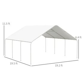 Carport, Portable Garage And Patio Canopy Tent, Anti-UV Cover For Car, Truck, Boat, Catering, Wedding (Option: White)