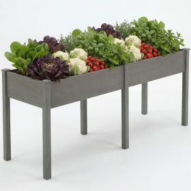 A Legged Elevated Flower Pot, An Outdoor Planting Box With Padding, Used For Growing Herbs, Flowers And Vegetables (Option: Grey34x18IN)