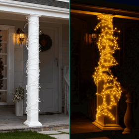 Lighted Birch Garland, 7.87ft 144 LED Warm White Lights With 8 Modes, Remote & Timer, IP45 Waterproof Flexible Branches For Home Decor (Option: 7.87ft)