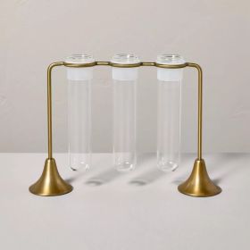 Brass And Glass Plant Propagation Vase Set (Option: Brass)