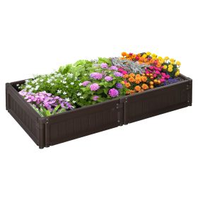 48" x 24" Raised Garden Bed Kit, Divisible Planting Box DIY Garden Elevated Planter for Outdoor & Indoor Backyard, Wood Imitating Grain, Easy As (Option: Brown-10x10x10 mm)