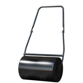 38L Heavy Duty Push/Tow Poly Lawn Roller, U-handle Garden Roller Filled with Water or Sand (Option: Black-600x375x400 mm)