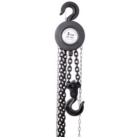 Chain Hoist 4400lbs 2T Capacity 10ft WIth 2 Heavy Duty Hooks,Manual Chain Hoist Steel Construction,Black (Option: Black)