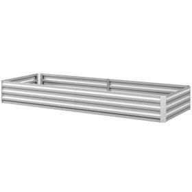 95" x 36" x 12" Galvanized Raised Garden Bed, Easy DIY and Cleaning for Growing Flowers, Herbs, Succulents, Silver (Option: Silver-1200x350x70 mm)