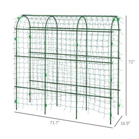 Metal Garden Trellis, Arch Trellis For Climbing Plants Outdoor, A-Frame, With Climbing Net (Option: Green)