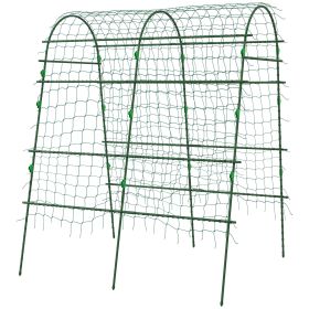 Metal Garden Trellis, Arch Trellis for Climbing Plants Outdoor, A-Frame, with Climbing Net, 57" x 66" x 81", Green (Option: Green-865x510x65 mm)