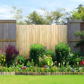 Natural Rolled Bamboo Fence Bamboo Panel 4 Ft H X 6 Ft L X 0.75 In D. (Option: Natural)