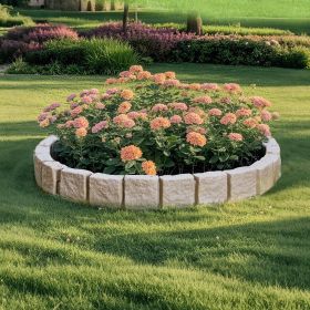 Fake Stone Landscape Edging 46.8x3.9 In Lawn Edging Border Fade-Resistant No Dig (Option: Brown)