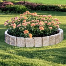 Fake Stone Landscape Edging 47.2 X 9 In Lawn Edging Border Fade-Resistant No Dig (Option: Yellow)