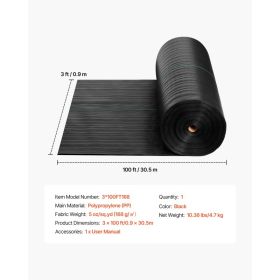 Weed Barrier Fabric Heavy Duty, 3x100FT 5oz Landscape Fabric, Woven Weed Blocker Fabrics, Garden Fabrics Weeds Barrier, Weeds Control Ground Cove (Option: Black)