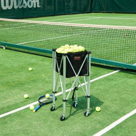 Foldable Tennis Ball Hopper, Holds 150 Tennis Balls, Lightweight Aluminum Alloy Tennis Ball Basket Cart With Wheels, Removable Bag, Carry Bag, Po (Option: Multicolor)