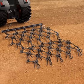 Drag Harrow 7 X 3.7 Ft Chain Harrow ATV Lawn Rake For Landscape Leveling (Option: Black)