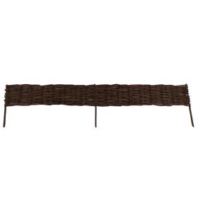 Willow Garden Border Fence 16X72 Inch, Natural Handwoven Wicker Edging Fence, Decorative Landscape Border Panel For Outdoor Lawn & Flower Bed,Sel (Option: Default)