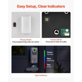 Keyless Entry Door Lock With Handle Set, Electronic Keypad Deadbolt With Lever Handles, Pioneering Easy-Grip Design, Customizable User Codes, Key (Option: Black)