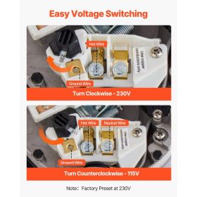 1.5 HP Shallow Well Jet Pump, AC 115/230 Volt, 4250 GPH Dual Voltage Cast Iron Well Jet Pump, With 108 Ft Max Head Lift, Easy Voltage Switching, (Option: Black)