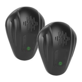 2 Pack Pest Control Device For Mosquitoes Cockroaches Rats Plug In Ultrasonic Insect Repellent Indoor For Bedroom Garage Warehouse Office (Option: Black)