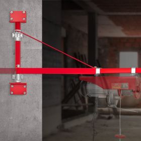 Electric Hoist Support Arm, 660 Lbs Max Load Capacity, Electric Hoist Holder Swing Arm With Pole, Steel Hoist Frame, 180° Swivel Scaffold Hoist L (Option: Red)