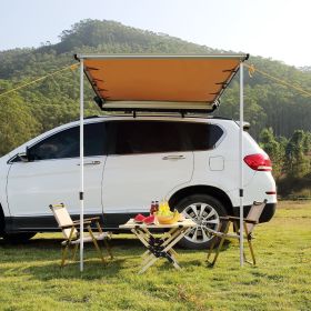 Car Side Awning, Large 6.6' X 8.2' Shade Coverage Vehicle Awning, PU3000mm UV50+ Retractable Car Awning With Waterproof Storage Bag, Height Adjus (Option: Beige)