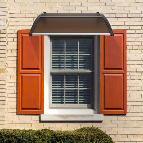 Window Door Awning Canopy 40' X 40', UPF 50+ Polycarbonate Entry Door Outdoor Window Awning Exterior, Front Door Overhang Awning For Sun Shutter, (Option: Brown)
