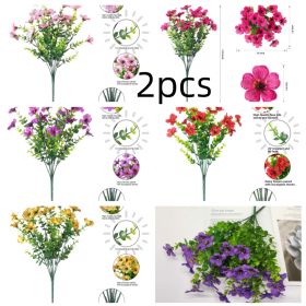 Artificial Outdoor UV-proof Decorative Simulation Green Plant Plastic Flowers (Color: Set1)