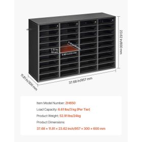 Literature Organizer, 36 Compartments Office Mailbox With Detachable Shelves, Wooden Mailbox Sorter With Particle Board, Countertop Office Home S (Option: Black)