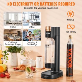 Sparkling Water Maker, Soda Maker Machine For Home Carbonating, Seltzer Water Starter Kit With BPA-free 1L PET Bottle, CO2 Cylinder, Compatible W (Option: Black)