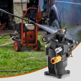Pressure Washer Pump 3/4' Shaft Horizontal 3500 PSI 2.5GPM With 5 Nozzles (Option: Black)