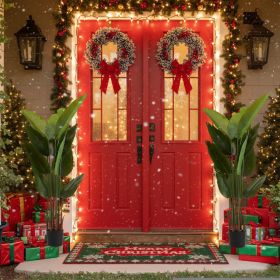 2PCS Set 5.2ft Tall Artificial Plant Faux Tropical Natural Palm Tree In Pot For Indoor Outdoor Home Office Garden Decor (Option: Green)