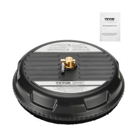 15' Pressure Washer Surface Cleaner 4 Wheels 3000 Max PSI Plastic Black (Option: Black)