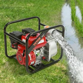 Gasoline Engine Water Pump, 3-inch, 7HP 265 GPM, 142ft Lift, 22ft Suction, 4-Stroke Gas Powered Trash Water Transfer Pump Portable High Pressure (Option: Orange)