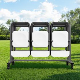 Folding Chair Rack Cart For 42 Chairs Or 12 Tables Of 400 LBS With Wheels (Option: Black)