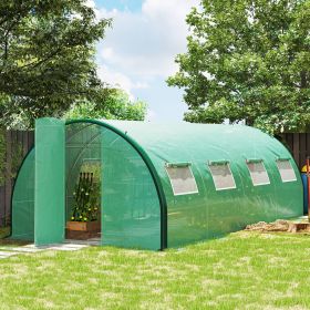 Tunnel Greenhouse Walk-in Plant Warm House With 2 Hinged Doors (Option: Green 1610x415x160 mm)