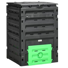 Garden Compost Bin, 120 Gallon (450L) Garden Composter, BPA Free, with 80 Vents and 2 Sliding Doors, Lightweight & Sturdy, Fast Creation of Fert (Option: Black-1000x710x130 mm)