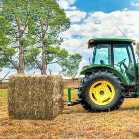 Hay Spear 49' Bale Spear 4500 Lbs Capacity, Bale Spike Quick Attach Square Hay Bale Spears 1 3/4' Wide, Red Coated Bale Forks, Bale Hay Spike Wit (Option: Red)