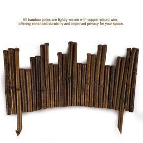 Garden Natural Bamboo Fence Lawn Edging 15.8inH X 24inL, Garden Border Fence, Decorative Bamboo Roll For Flower Bed, Pathway, And Landscape Edgin (Option: Default)
