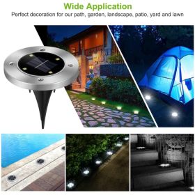 4 PCS LED Solar In Ground Landscape Lights, IP55 Weather Resistant Solar Disk Light with Polysilicon Panel, Auto On Off for Lawn, Pathway and Out (Option: AS PIC)