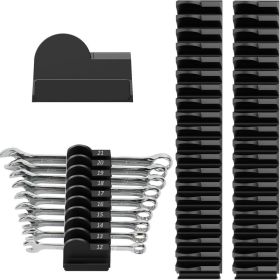 Wrench Organizer Modular, Detachable Tool Drawer Organizer Features A Black Plastic Base With Metal Hooks Compact Design For Easy Tool Storage Du (Option: Black)