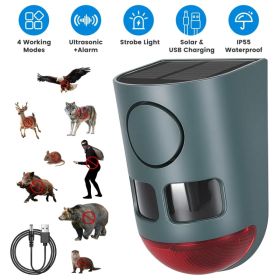 3-In-1 Ultrasonic Solar Animal Repeller Motion Activated Animal Repellent (Option: 1PC)