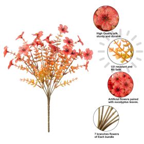 Artificial Outdoor UV-proof Decorative Simulation Green Plant Plastic Flowers (Color: Autumn Color)